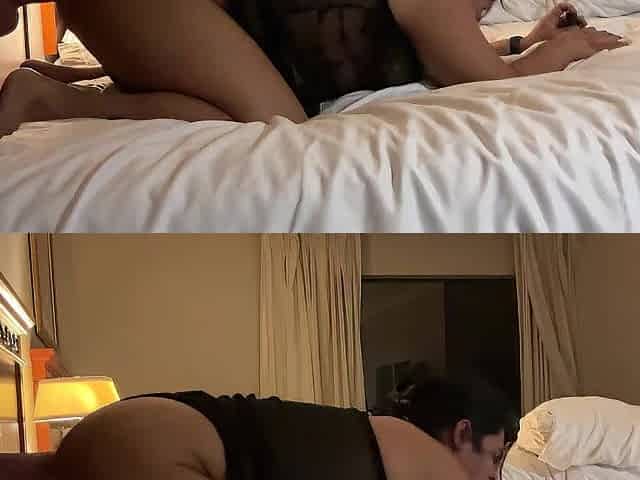 Hotel Sissy gets interrupted using 14in Sex-toy