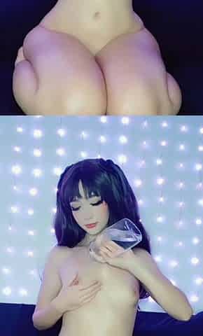 Amateur asian toyer toying at home