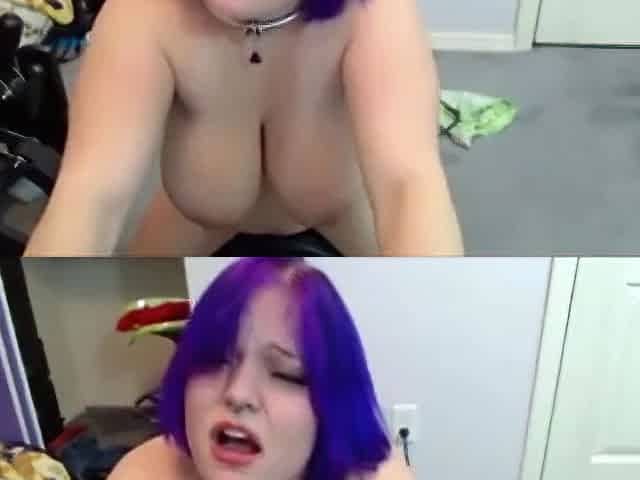 Big boob brunette masturbates on webcam