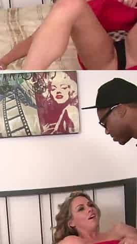 Busty Amanda with her husband having an interracial fuck with black cock