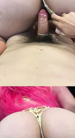 Busty amateur in panties sucks then anal bangs pov