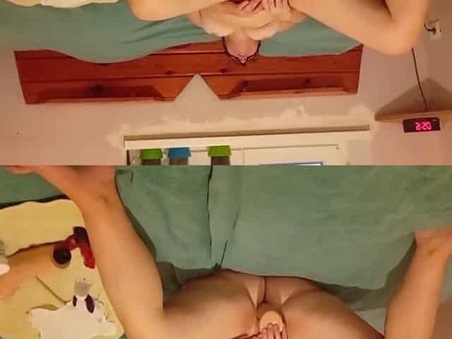 Obese, older wife masturbates and then sucks