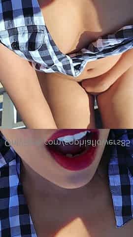 Outdoor solo masturbation scene with curly blonde