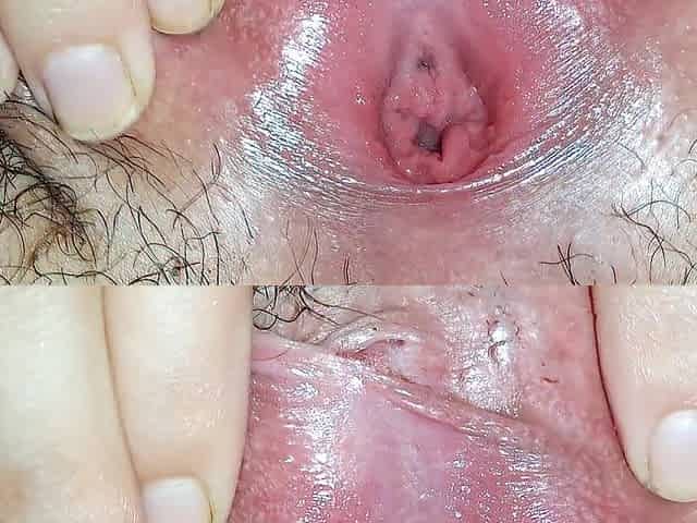 Moist snatch after climax Close up