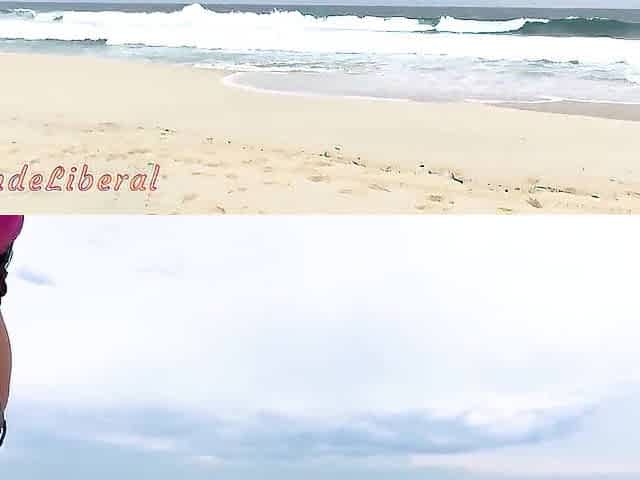 With Micro Bikini on Rio Beach