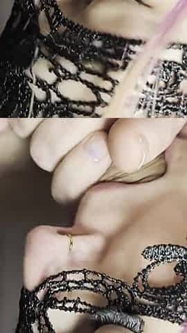 Afternoon Throat Service - Black Dress Swallows Every Drop