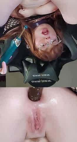 Amateur redhead Emma anal and cum swallow