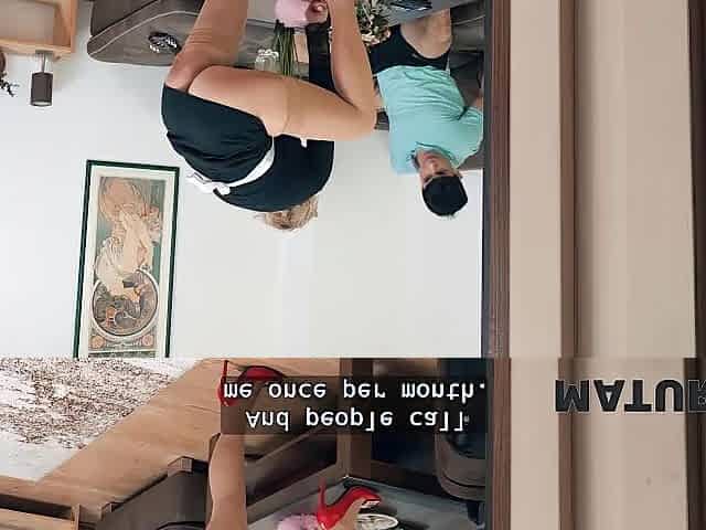 MATURE4K. I was tired of cleaning and decided to screw my customer! Sexy sex with Anna Versailles