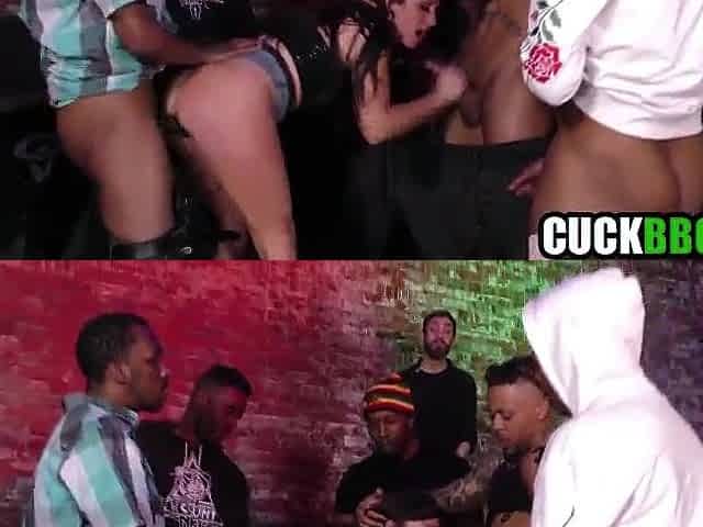 Cuckold Watching Wife Group Drilled By BBCs In Booty & Vagina