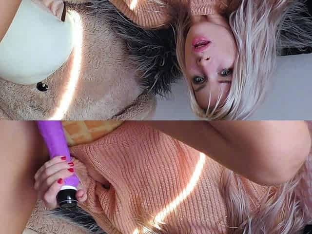 Puffy peach blondes solo toy action