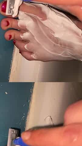 Hairy Legs Shaving Close up