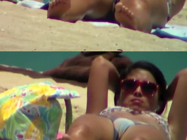 Busted while filming bikini cameltoe