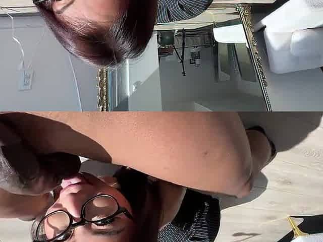 Ebony Dude Stretches SEXY Oriental with LARGE BREASTS