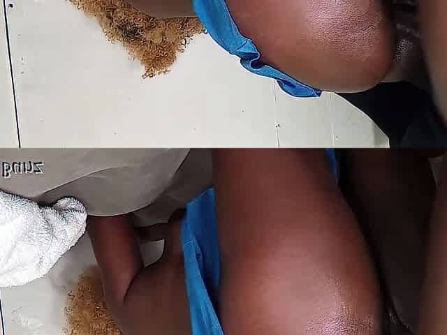 Ebony Knob Hungry Whore Taking BBC from the back up her short petticoat Afro Bunz