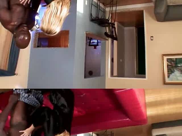 Blond stepmom is gratified when a ebony knob screws her holes