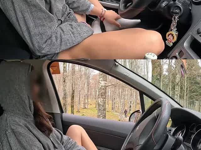 A stranger in the woods catches me masturbating in my car!