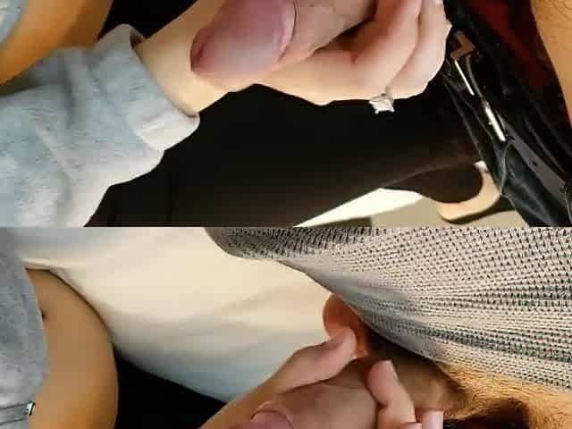 Large Stomach Preggy Beauty Gives Tugjob for Cum