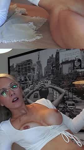 German Slim Fit Blonde Glasses Girl Vivi Vallentine Need Cum Inside Pussy Before Go to Work