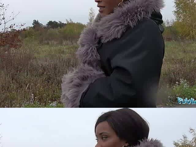 Public Agent British Black Queen Kiki Minaj Banged Outside