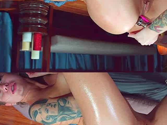 I play with my girlfriend's enchanting booty. Ass-plug Licking booty
