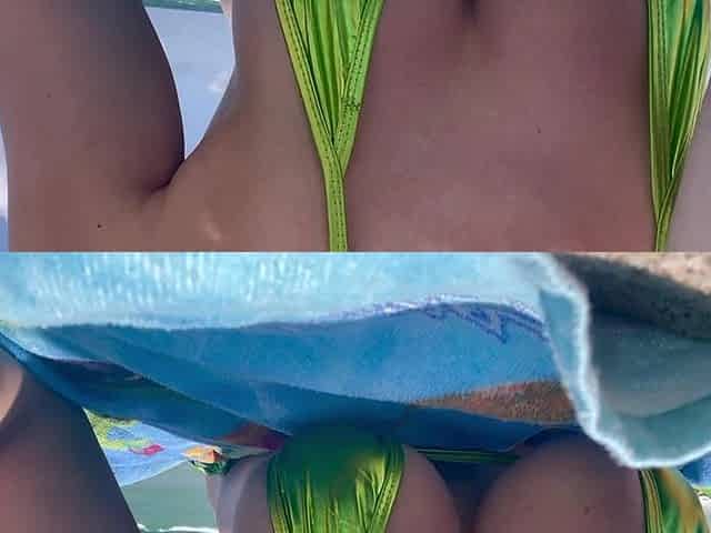 Italian Big Tits MILF Artemisia Love at the Beach in Florida Wearing a Micro Bikini and Showing Her Beautiful Boobs