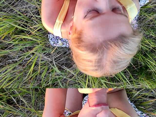 Big Cumshot at Sunset for Cutie S-wife Katy.