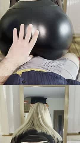 Naughty Student Girl Sucks the Professor and Begs Him to Cum on Her Leather Pants