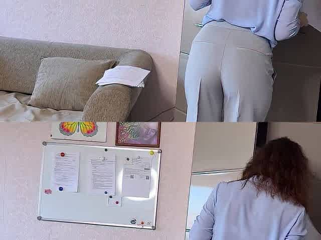 This guy Came All Over Her Hawt Butt in Her Office Panties