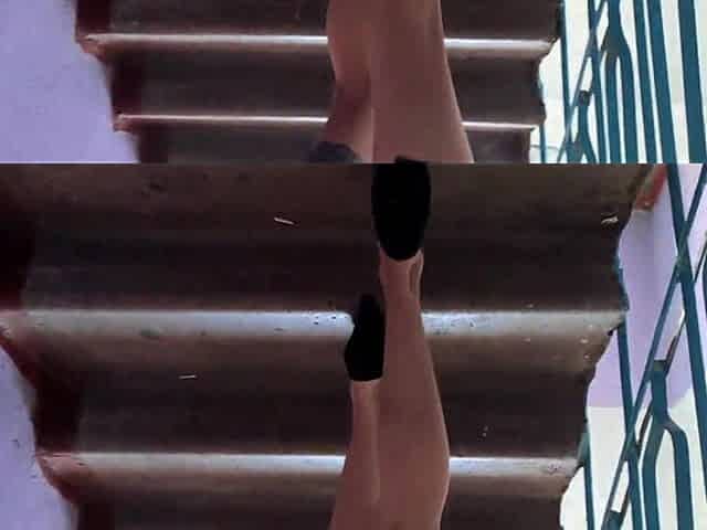 Sexy Babe Deep Blowjob on Staircase