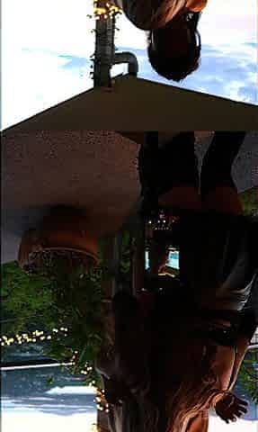 Sissy Lola Ebony Vinyl Suit and Heels Stiletto Kiss and Suck Stessy and Get Butt Licked at Sunset