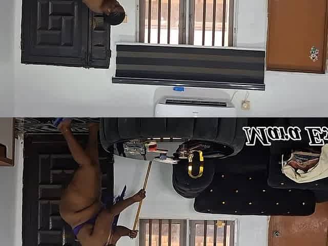 Fat Ass Ebony MILF Naked House Cleaning.