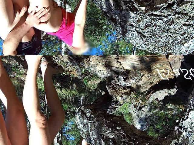 Quick screw near the road with creampie