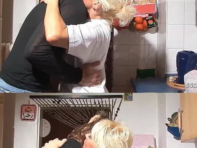 German Aged Step Mama tempt her Step Son to Screw in the kitchen