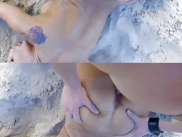 Enjoying Hard Pounding At The Beach - Leo Galvez And Ginger Hell