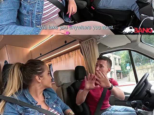 BangVan - Golden-haired Zlata Gets 1st Help from Fine Samaritan with Large Jock