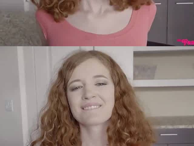 Red haired babe, Abby Rains is offering her hairy pussy to her horny step- brother