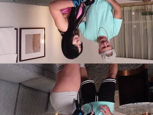 Sporty Aleksa Mink gets her bald pussy eaten by horny boyfriend