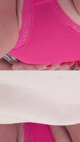 Solo playtime in pink lingerie