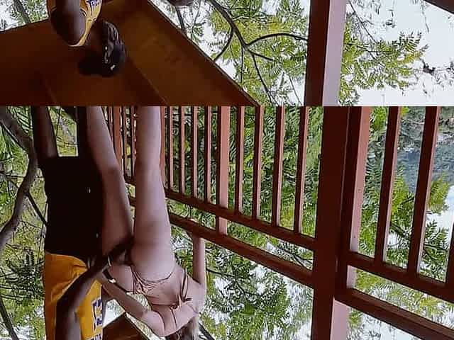 un black prend sa meuf sur le balcon