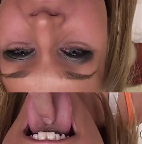 Adorable 1 old blonde teen with C cup tit