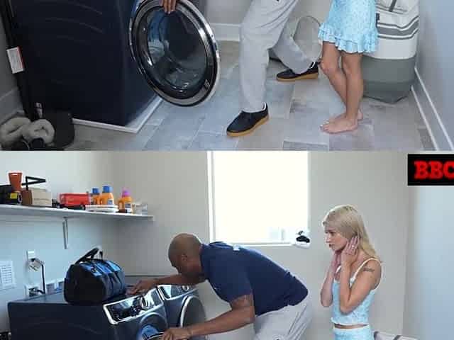 Emma Rosie Supplicates Handyman For His Massive Ebony Tool