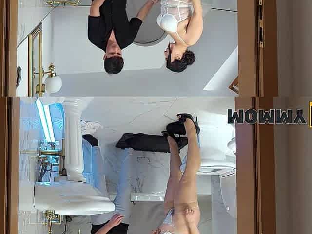 MOMMY4K. Christina Santes started shaving her vagina and screwing in the washroom