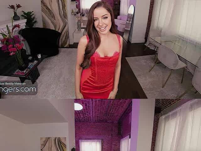 VR Bangers: Lady in Red Vanna Bardot Will Ride Your Shlong with Groans - HD Porn