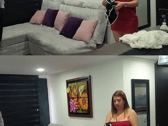 Hot Latina MILF Maid Tries-on My Wife's Lingerie and Gets a Deep Creampie From Her Boss