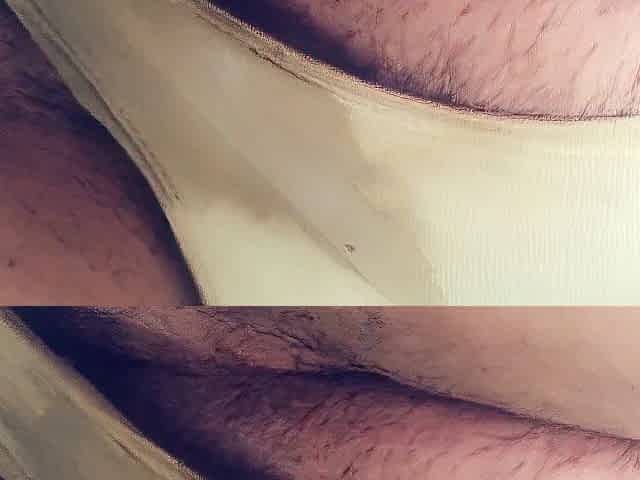 Pissing in my cum filled knickers
