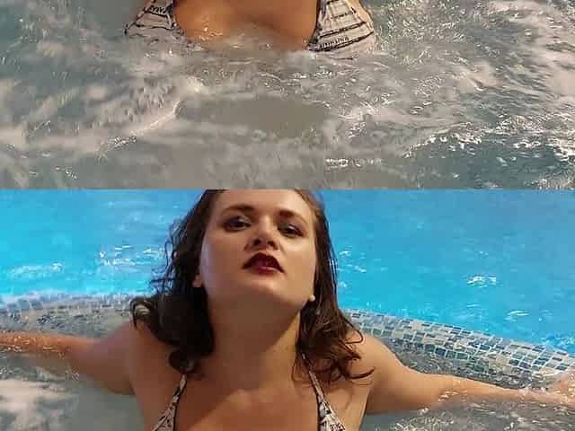 A Curvy Girl Masturbates in a Pool