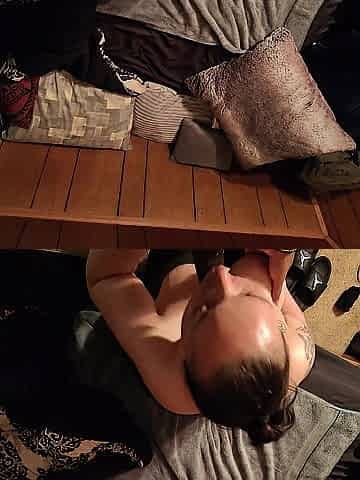 Throatzilla eating my large ebony knob off the bone ????????