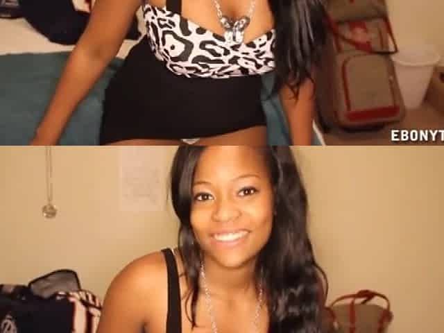 Cute Black Strokes A cock And Enjoys It