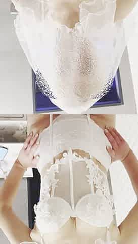 Hotwife Poses in a Bride Costume