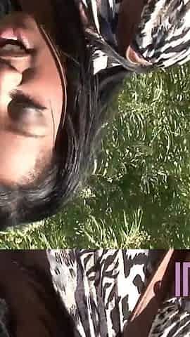Ebony with a piercing on her pussy fucked doggy style